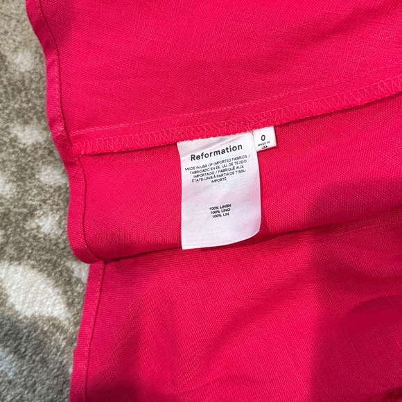 Reformation Pink Corvette Belgium Linen Dress. Size 0 - Picture 10 of 11